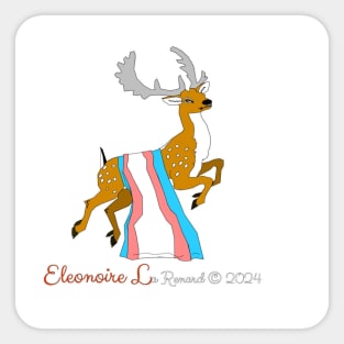 Fallow deer with transgender flag Sticker